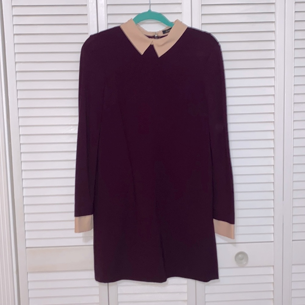 Burgundy/Peach Collar dress